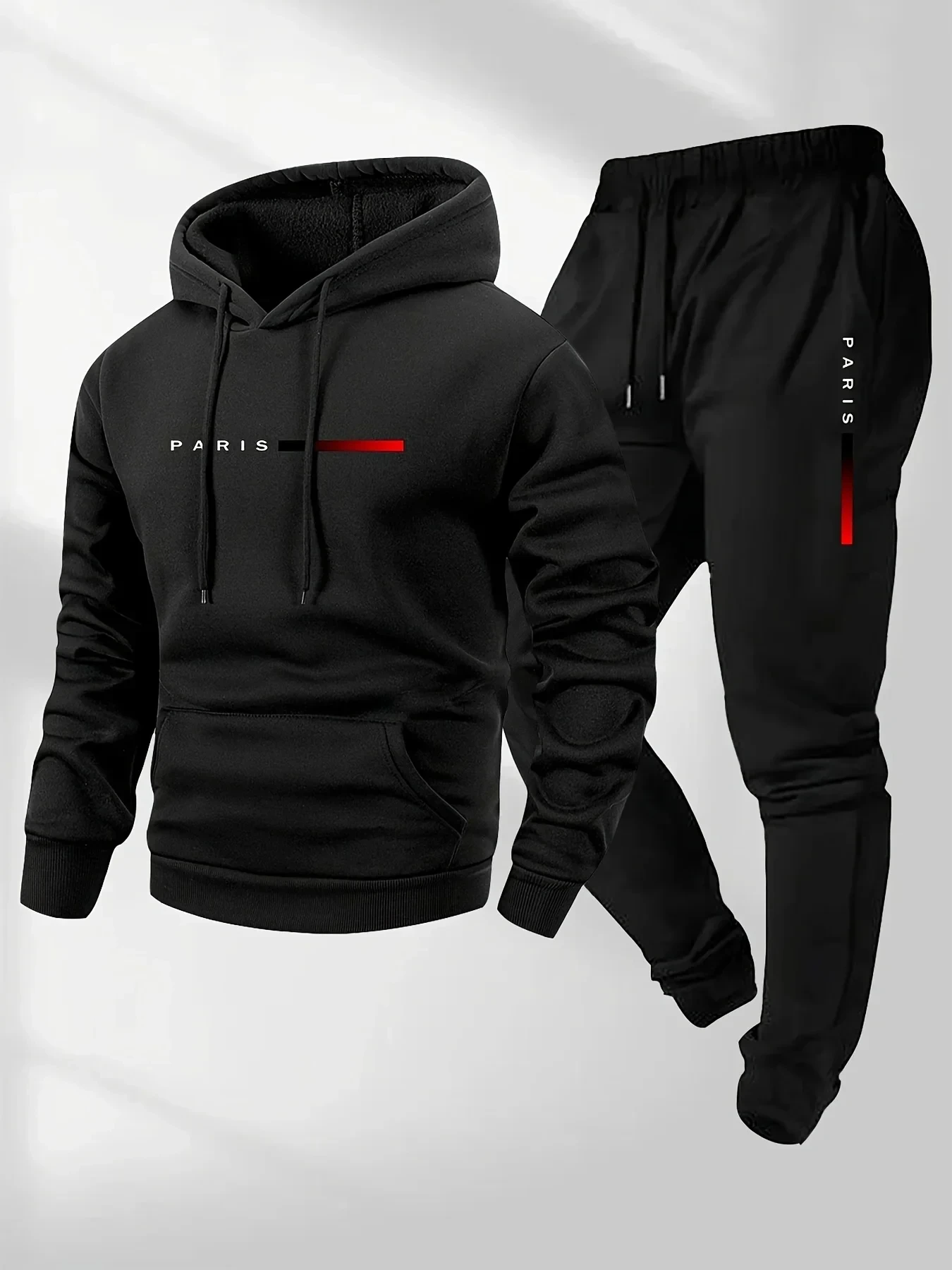 Winter Wear Clothes - PARIS Letter Print Sweatshirt Suit Men's