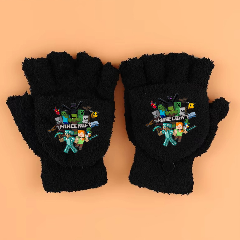 Winter Clothing Boys - New Game Theme Print Gloves Minecrafted