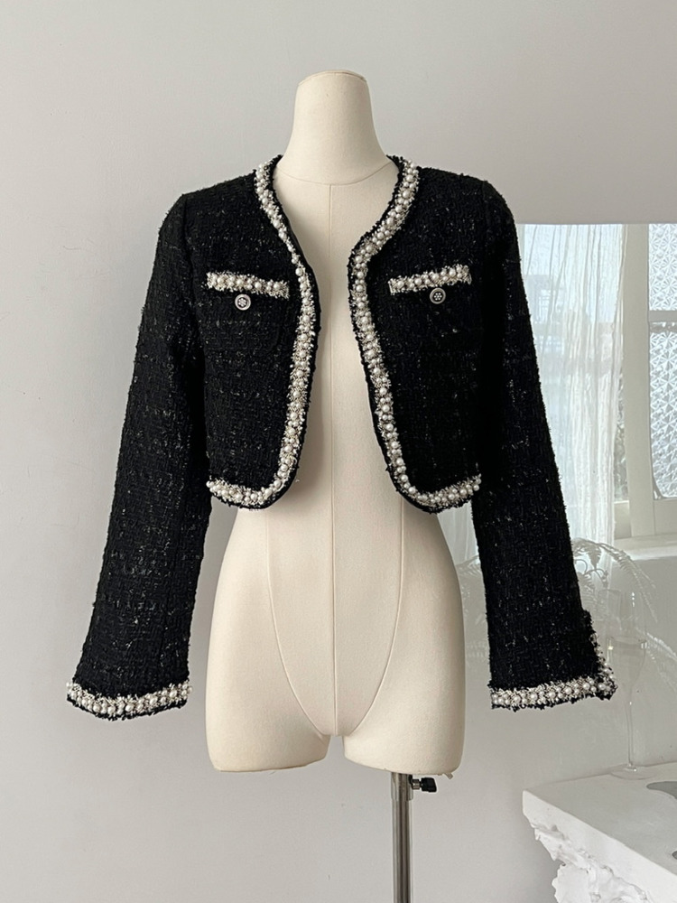 Wool Blend Coat - Women Short Jacket Coat + Dress