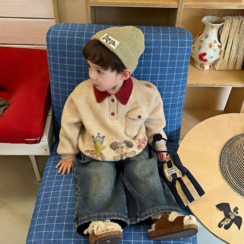 Boys' thickened warm sweater,  - đánh giá và giá Winter Clothing 1 Year Old