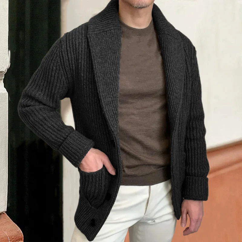 Men's Sweaters Cardigan Lapel  - đánh giá và giá Wool Blend Coat