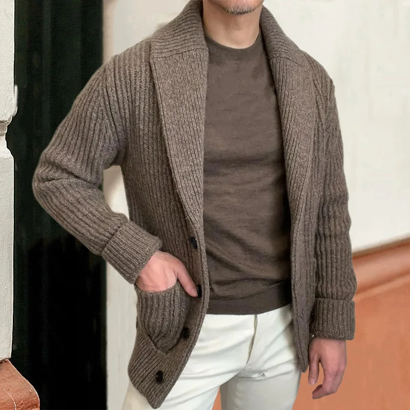 Men's Sweaters Cardigan Lapel  - đánh giá và giá Wool Blend Coat