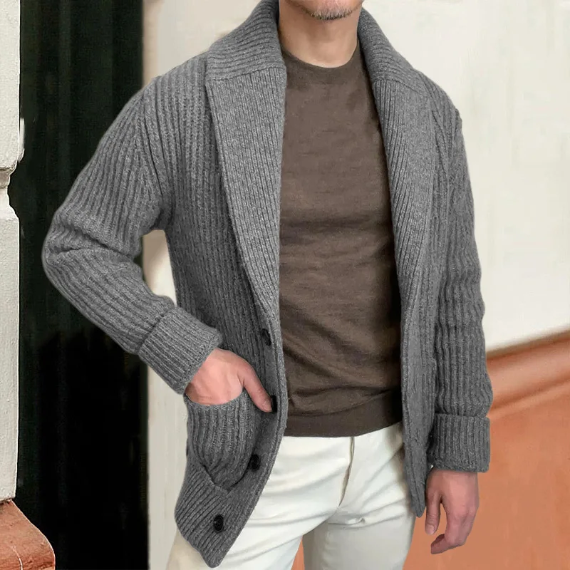 Men's Sweaters Cardigan Lapel  - đánh giá và giá Wool Blend Coat