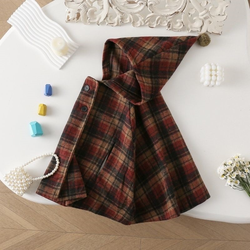 Girls Plaid Cape Children's Co - đánh giá và giá Winter Clothing For Babies