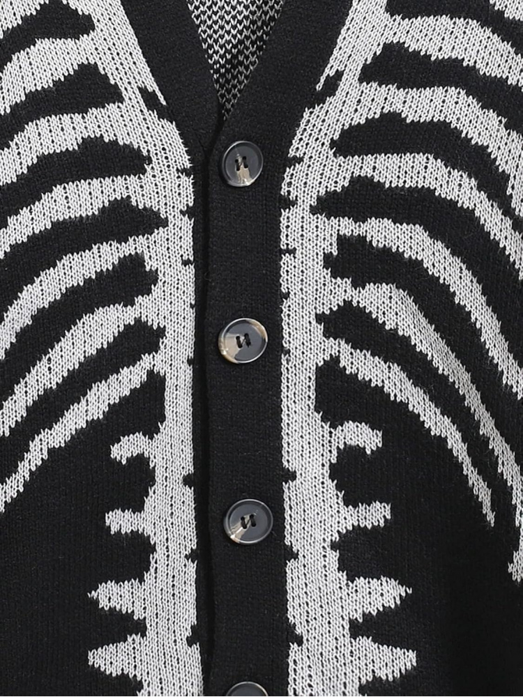 Men's Skeleton Pattern Cardiga - đánh giá và giá Wool Blend Coat