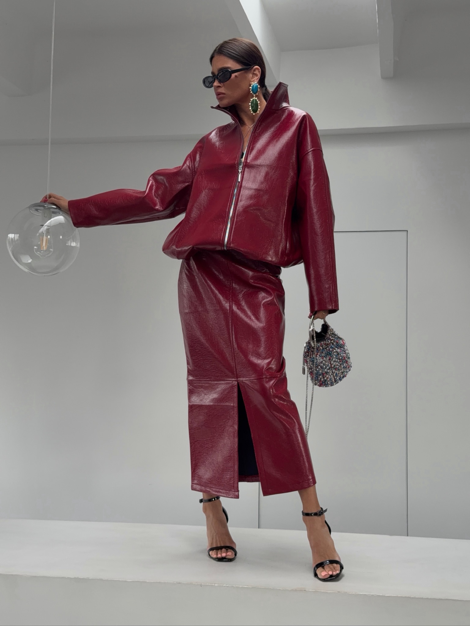 Women Shiny PU Leather 2‑Piece - đánh giá và giá Winter Wear Clothes